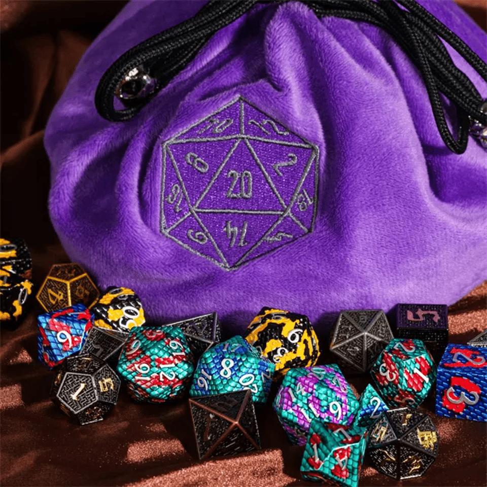 Velvet Vault | Super - Soft Large Dice Bag | Purple - Tabletop Dominion - We Print Miniatures