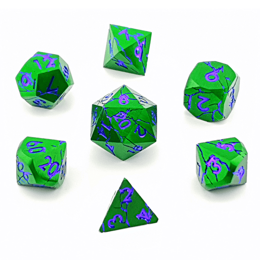 Venom Vein | Solid Metal Dice | 7 Piece Set - Tabletop Dominion - We Print Miniatures