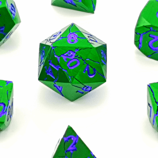 Venom Vein | Solid Metal Dice | 7 Piece Set - Tabletop Dominion - We Print Miniatures
