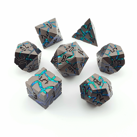 Verdant Ruin | Solid Metal Dice | 7 Piece Set - Tabletop Dominion - We Print Miniatures