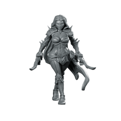 Vesanna Miniature Female Warrior Dual - Blade Fantasy RPG - Haito - We Print Miniatures