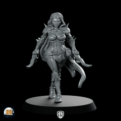 Vesanna Miniature Female Warrior Dual - Blade Fantasy RPG - Haito - We Print Miniatures
