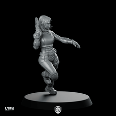 Vex Ashford Pose 2 Cyberpunk Miniature Revolver Operative - Unit9 - We Print Miniatures