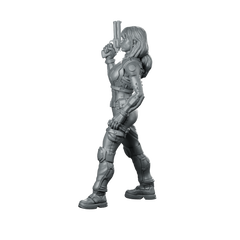 Vex Ashford Pose 1 Cyberpunk Miniature Sci-Fi Pistol Miniature 360 Spin 01