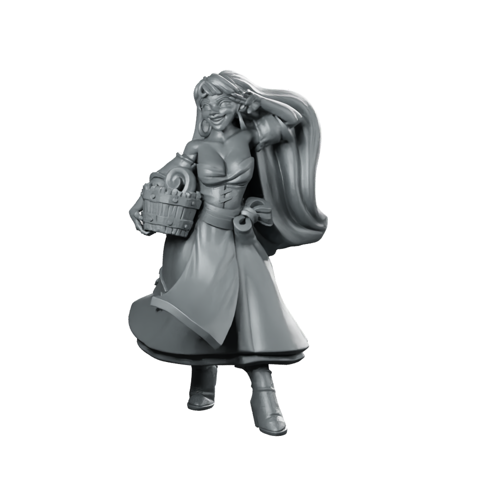 Victoria Flirting Miniature Glamorous Townsfolk Tavern NPC Miniature 360 Spin 01