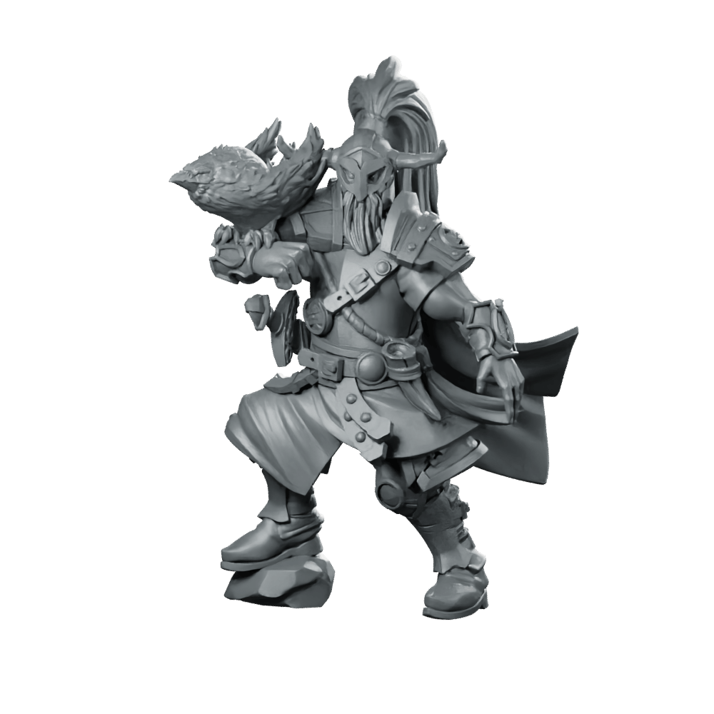 Viking with Crow Miniature Axe Raider Warrior - CastNPlay - We Print Miniatures