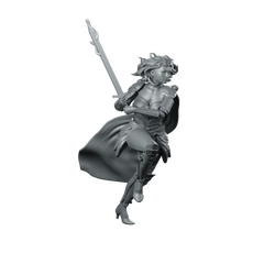 Vina Miniature Warrior Swordswoman Cape Miniature 360 Spin 01