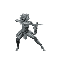 Vina Alt Miniature Warrior Shieldmaiden Swordswoman Miniature 360 Spin 01