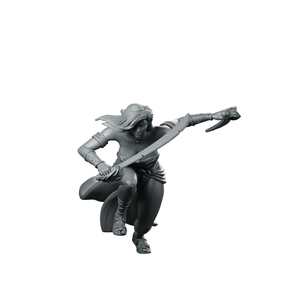 Violet Miniature Warrior Blade Dancer Rogue Miniature 360 Spin 01