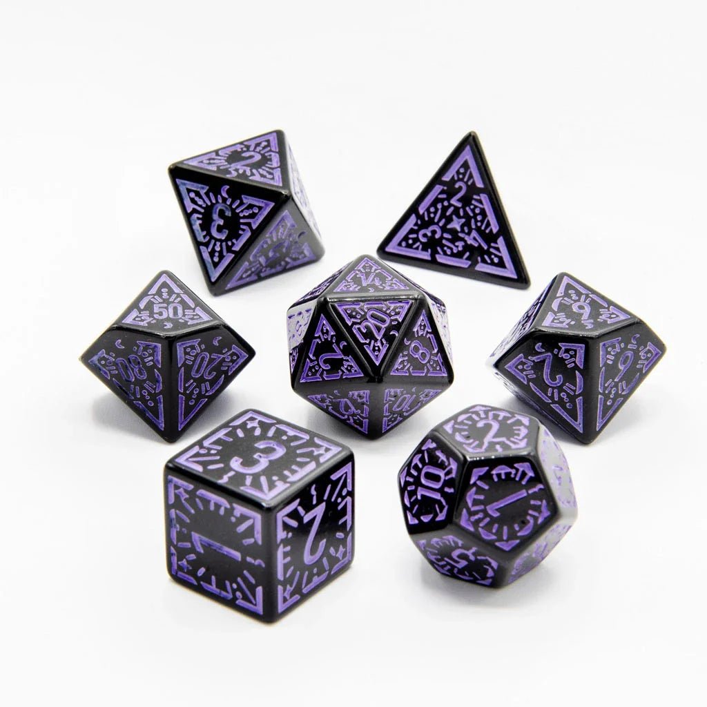 Violet Ray | Acrylic Dice | 7 Piece Set - Tabletop Dominion - We Print Miniatures