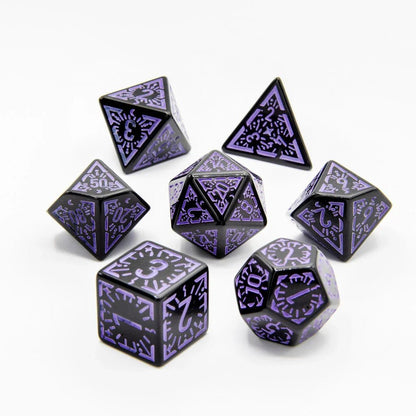 Violet Ray | Acrylic Dice | 7 Piece Set - Tabletop Dominion - We Print Miniatures