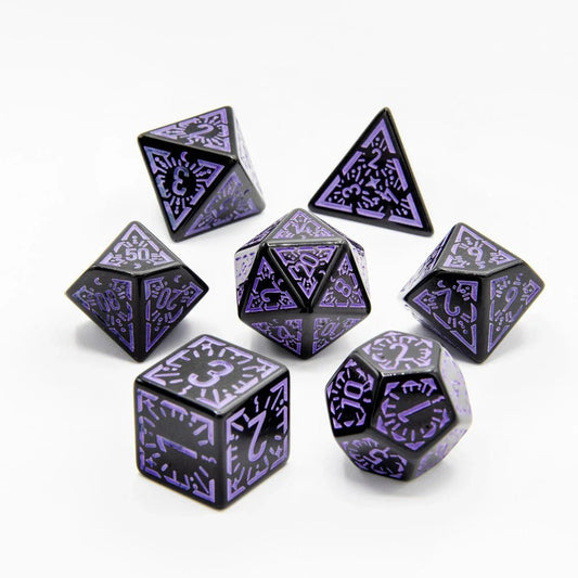 Violet Ray | Acrylic Dice | 7 Piece Set - Tabletop Dominion - We Print Miniatures