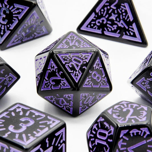 Violet Ray | Acrylic Dice | 7 Piece Set - Tabletop Dominion - We Print Miniatures