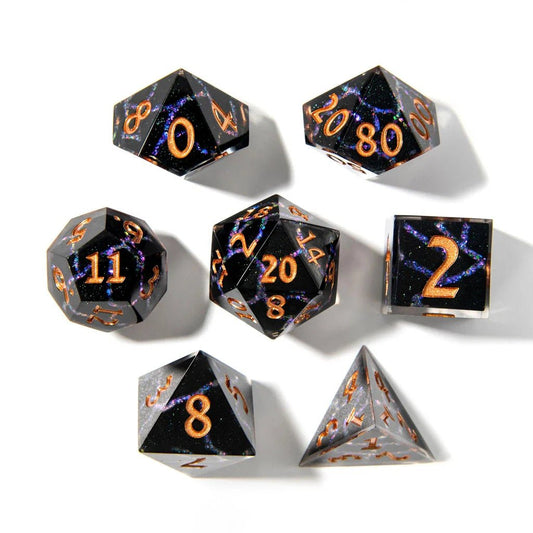 Violet Rift | Art Core Dice| 7 Piece Set - Tabletop Dominion - We Print Miniatures