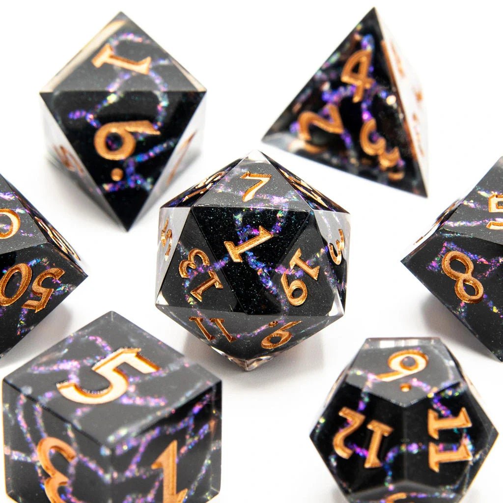 Violet Rift | Art Core Dice| 7 Piece Set - Tabletop Dominion - We Print Miniatures