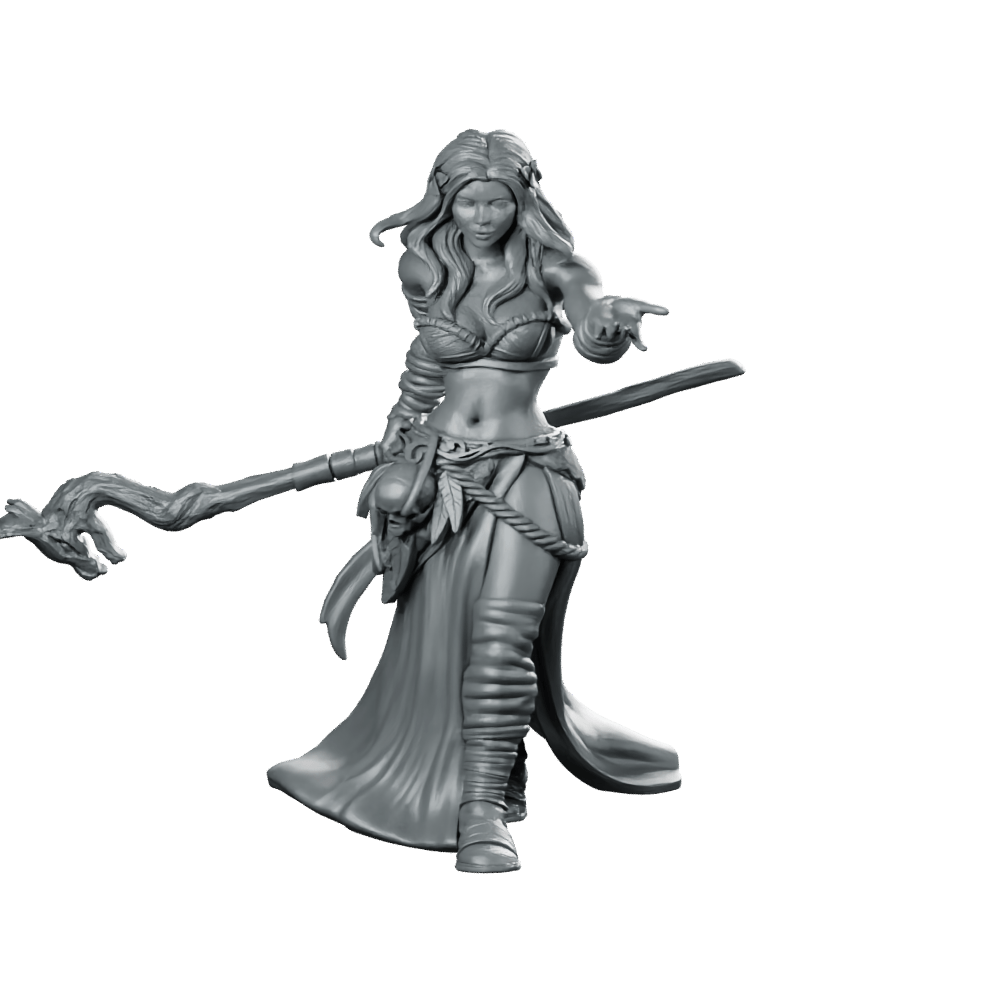 Viosenna Miniature Fantasy Female Staff Adventurer - Haito - We Print Miniatures