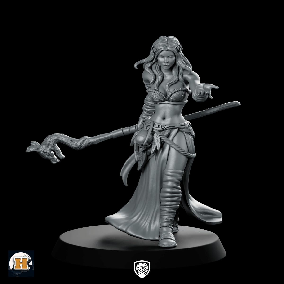Viosenna Miniature Fantasy Female Staff Adventurer - Haito - We Print Miniatures