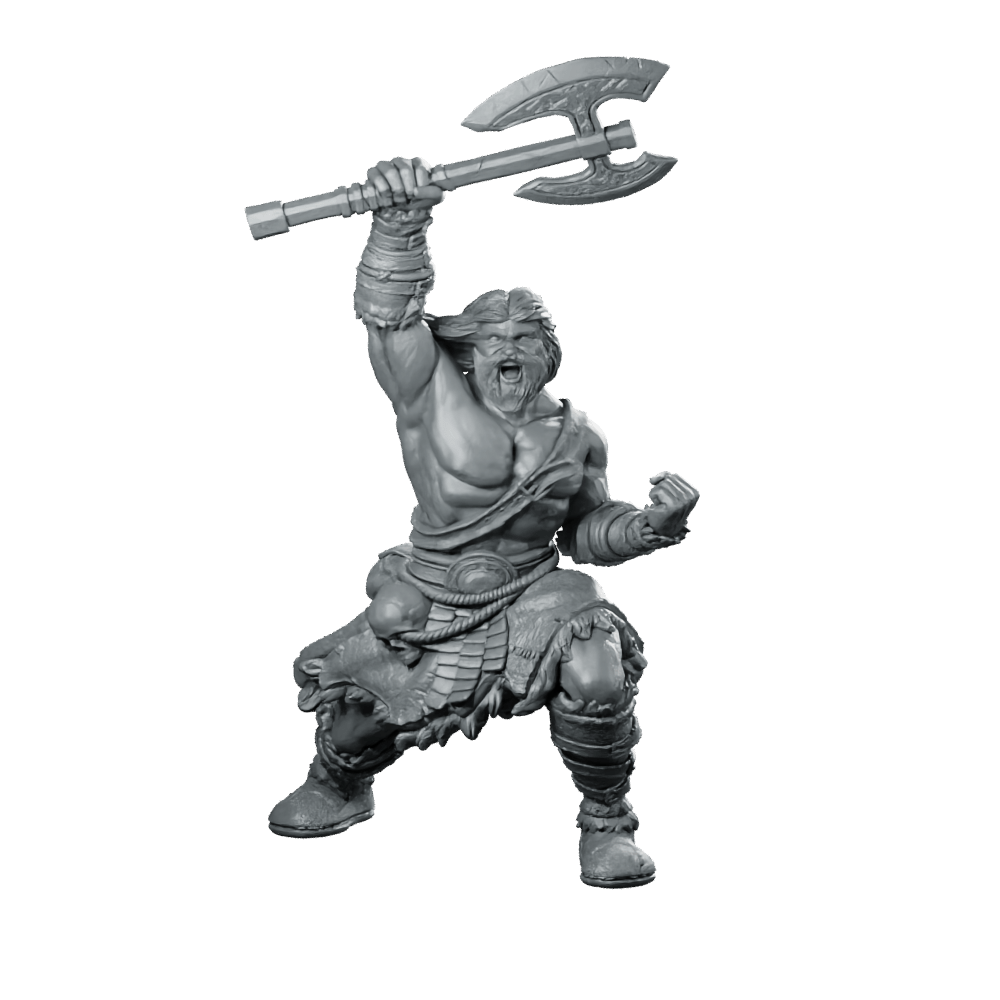 Virtix Miniature Barbarian Warrior Greataxe Resin Hero - Haito - We Print Miniatures