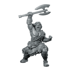 Virtix Miniature Barbarian Warrior Greataxe Resin Hero - Haito - We Print Miniatures