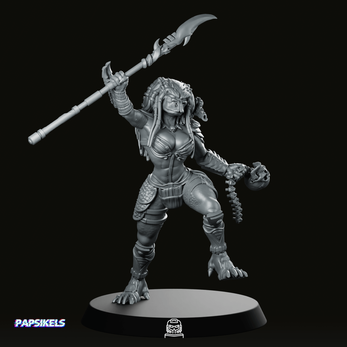 Vixen Sibat Skull Hunter Nanika Miniature - Papsikels Miniatures - We Print Miniatures