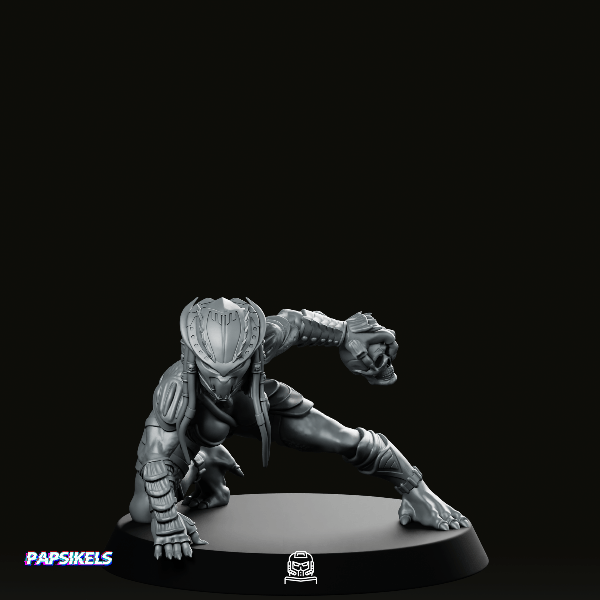 Vixen Skull Hunter Scarlet Shakira Masked Miniature - Papsikels Miniatures - We Print Miniatures