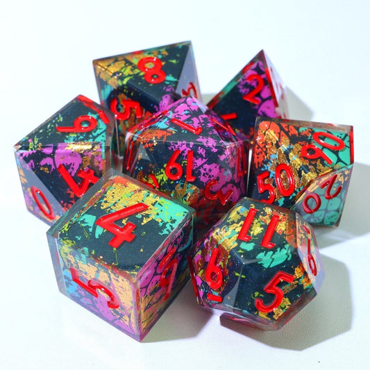 Voltaic Bloom | Art Core Dice | 7 Piece Set - Tabletop Dominion - We Print Miniatures
