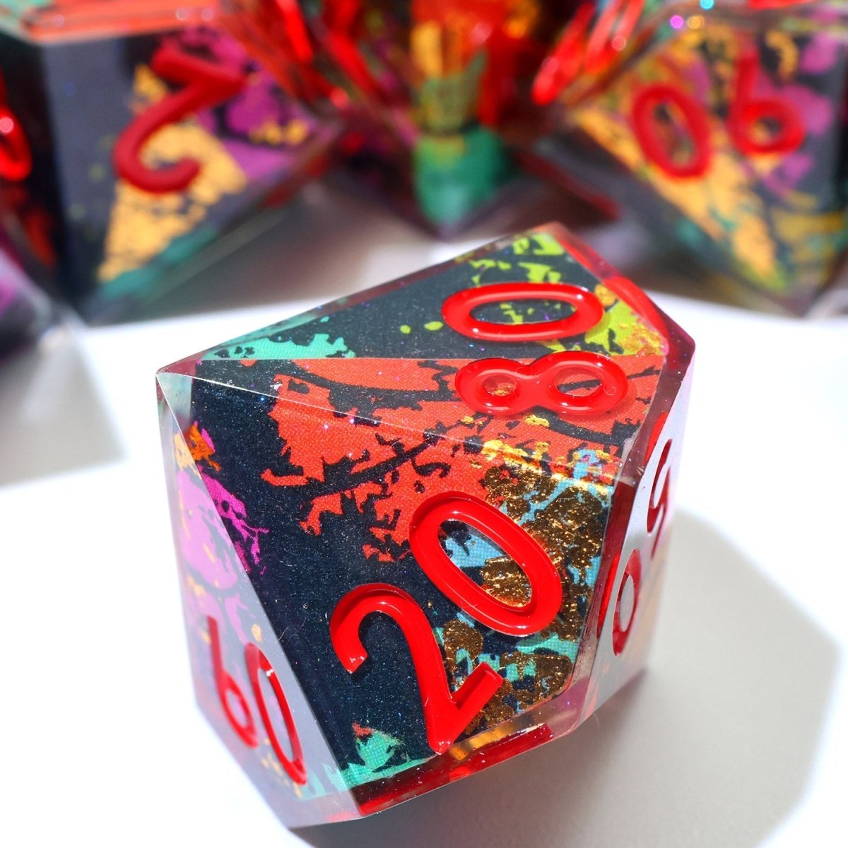 Voltaic Bloom | Art Core Dice | 7 Piece Set - Tabletop Dominion - We Print Miniatures
