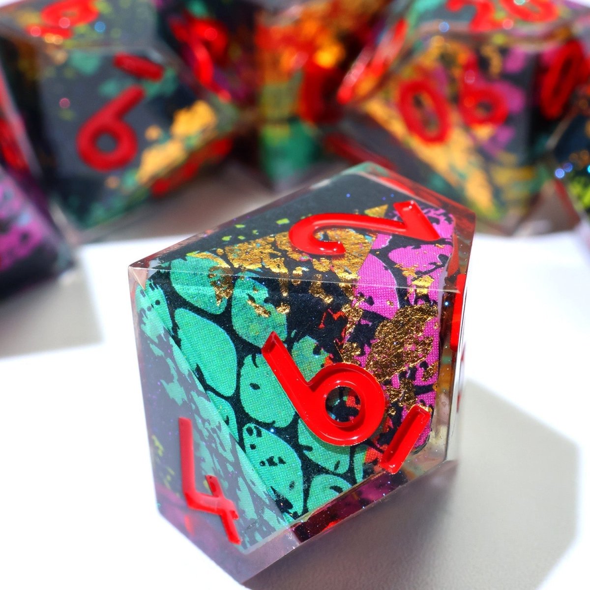 Voltaic Bloom | Art Core Dice | 7 Piece Set - Tabletop Dominion - We Print Miniatures