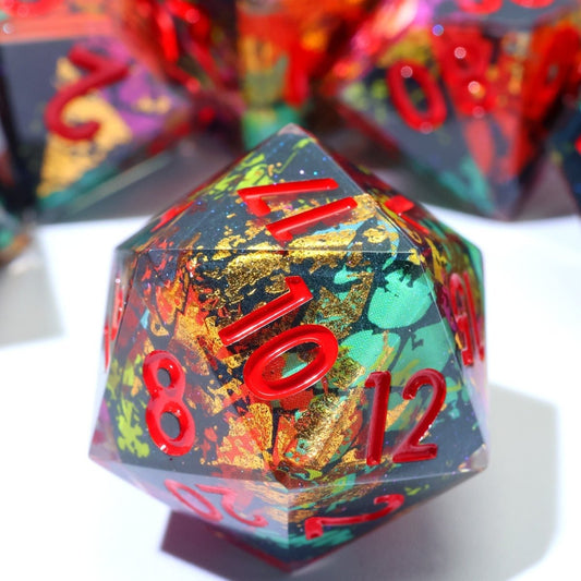 Voltaic Bloom | Art Core Dice | 7 Piece Set - Tabletop Dominion - We Print Miniatures