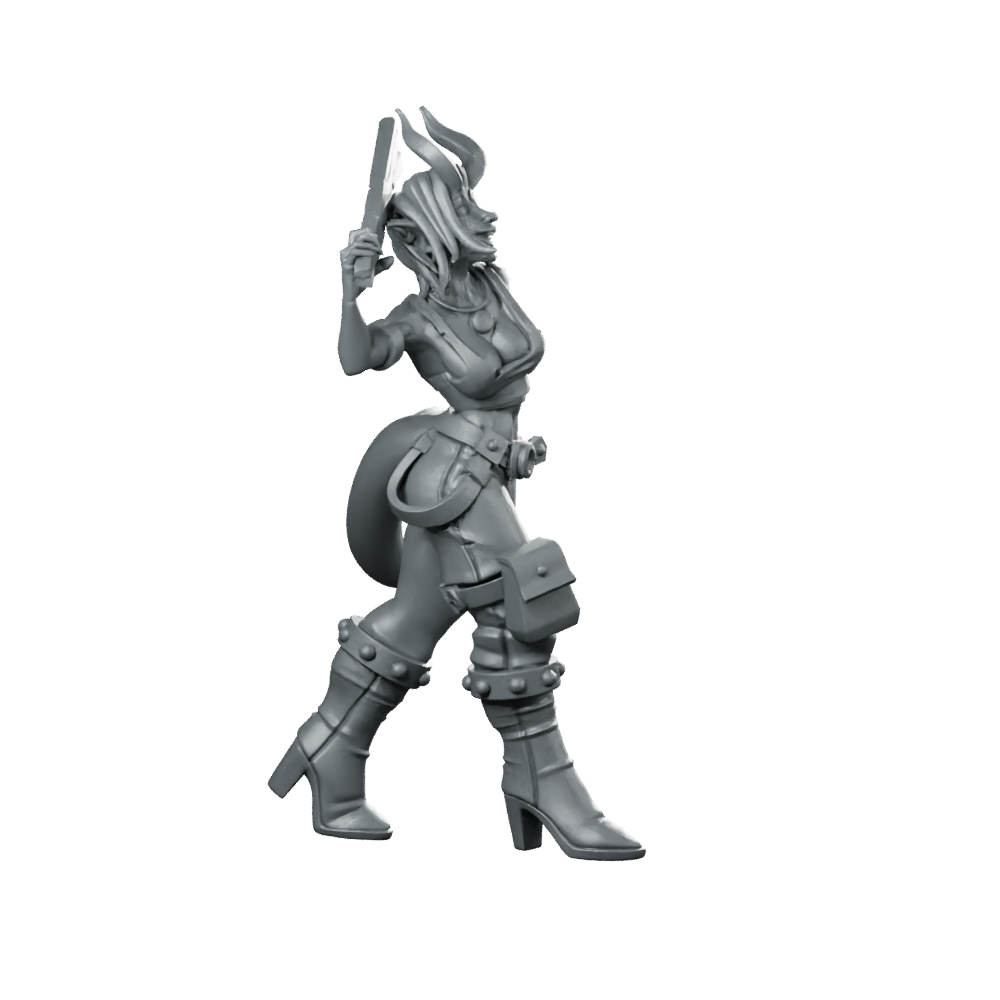 Vorlach Brawling Menace Miniature Tiefling Tavern Brawler Fighter Miniature 360 Spin 02