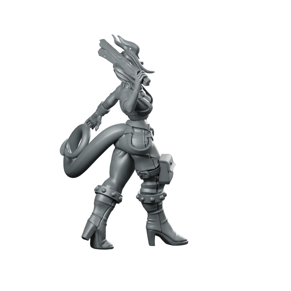 Vorlach Brawling Menace Miniature Tiefling Tavern Brawler Fighter Miniature 360 Spin 03