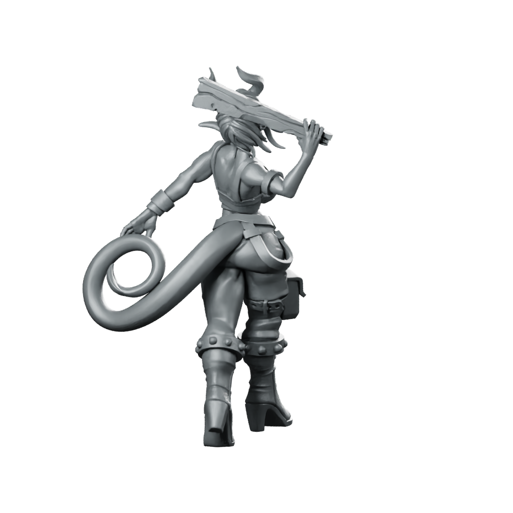 Vorlach Brawling Menace Miniature Tiefling Tavern Brawler Fighter Miniature 360 Spin 04