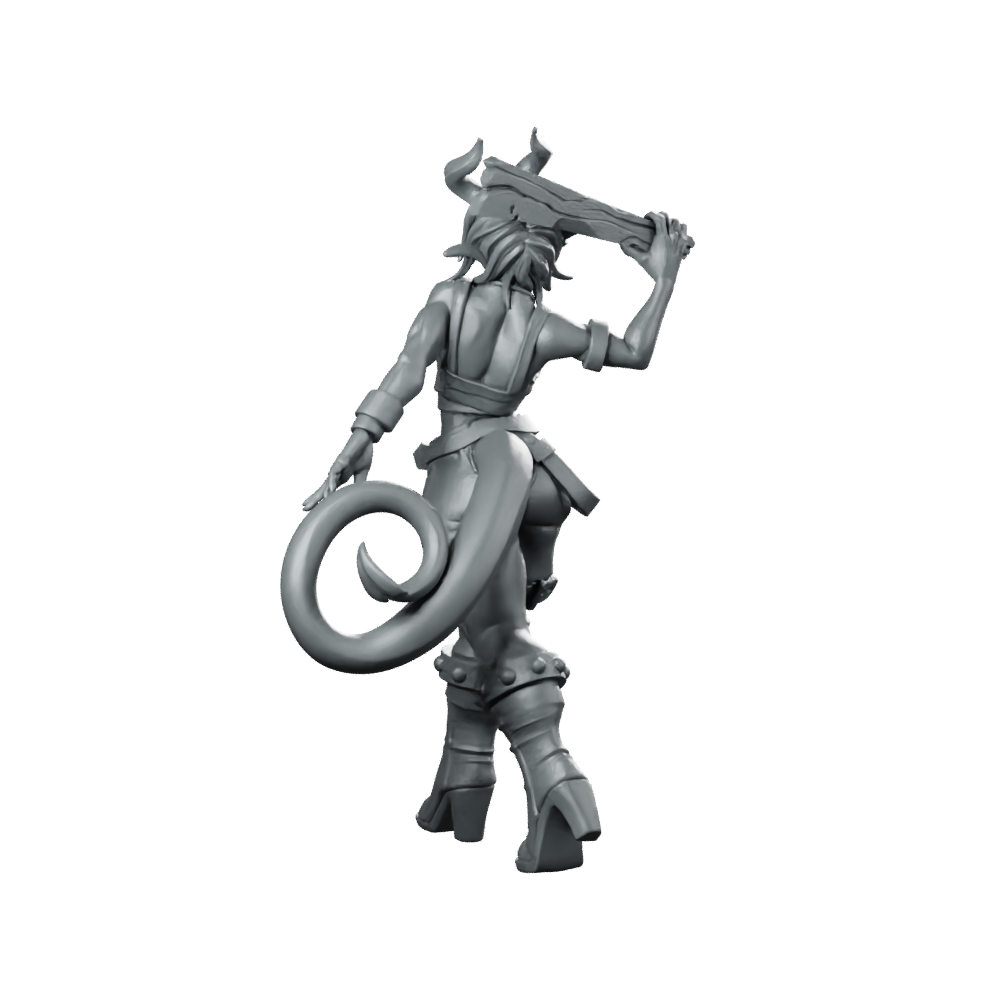 Vorlach Brawling Menace Miniature Tiefling Tavern Brawler Fighter Miniature 360 Spin 05