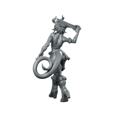 Vorlach Brawling Menace Miniature Tiefling Tavern Brawler Fighter Miniature 360 Spin 05