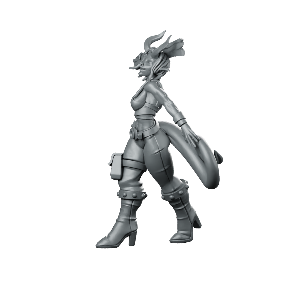 Vorlach Brawling Menace Miniature Tiefling Tavern Brawler Fighter Miniature 360 Spin 07