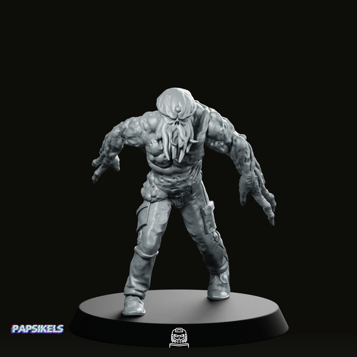 Voteless Squid Mind Zombie 1 Miniature - Papsikels Miniatures - We Print Miniatures
