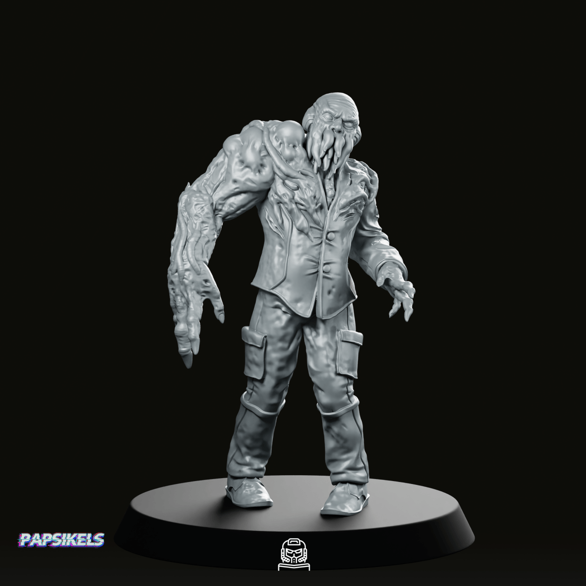 Voteless Squid Mind Zombie 1 Miniature - Papsikels Miniatures - We Print Miniatures