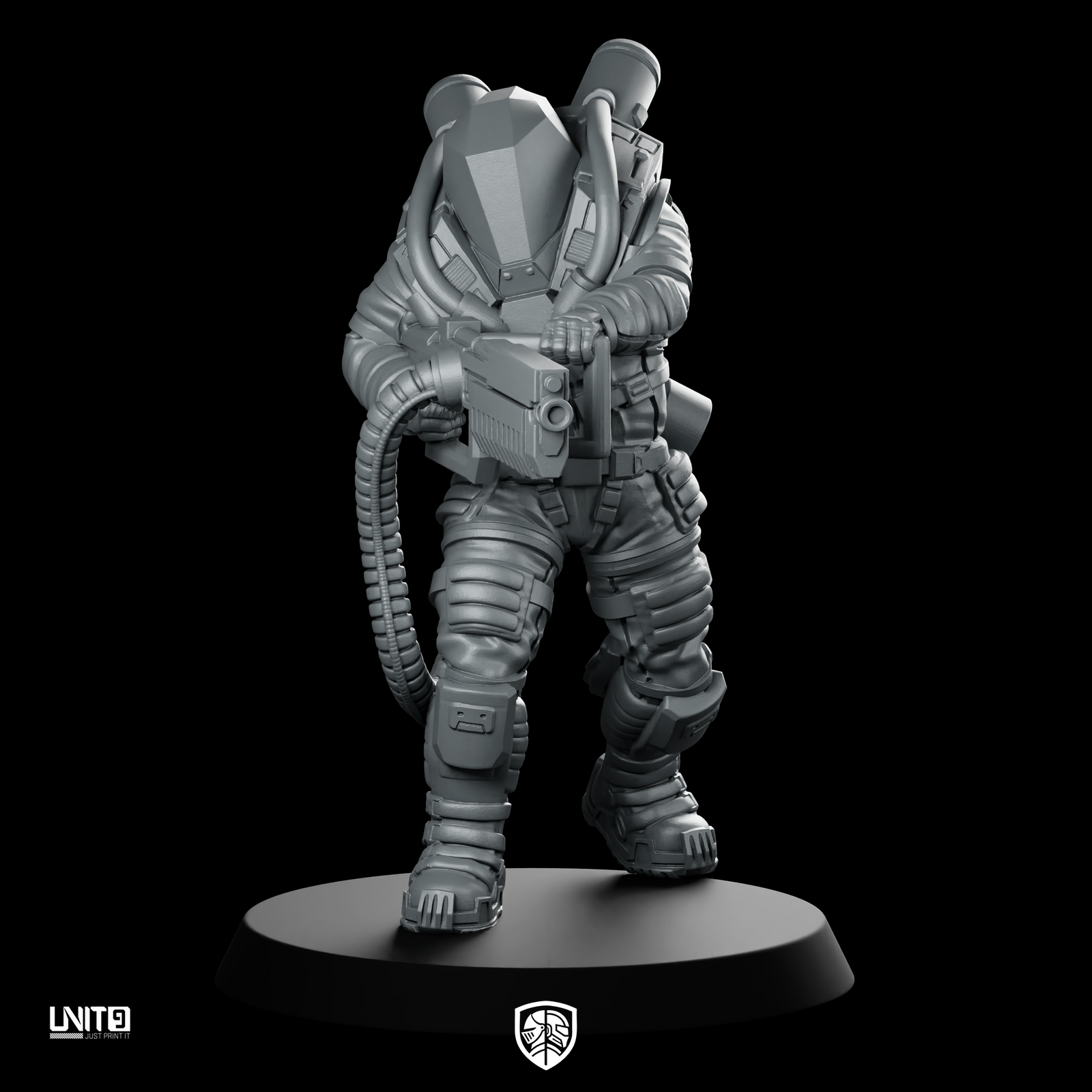 Voyager Pose 2 Cyberpunk Miniature Arctic Trooper Gunner
