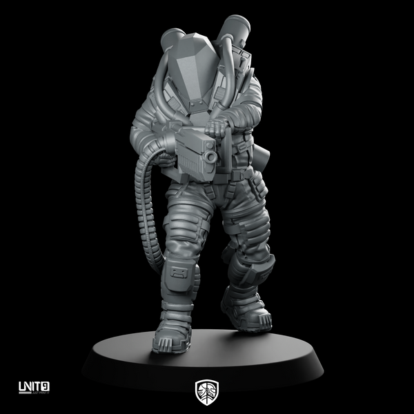Voyager Pose 2 Cyberpunk Miniature Arctic Trooper Gunner
