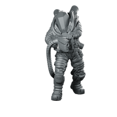 Voyager Pose 2 Cyberpunk Miniature Arctic Trooper Gunner Miniature 360 Spin 01