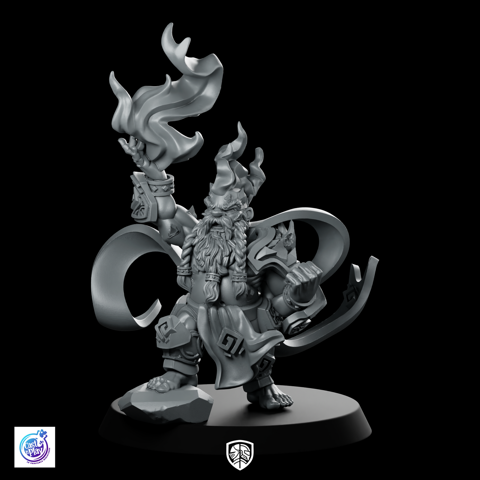 Vulcan Dwarves Fire Casters A Miniature Resin Wizard