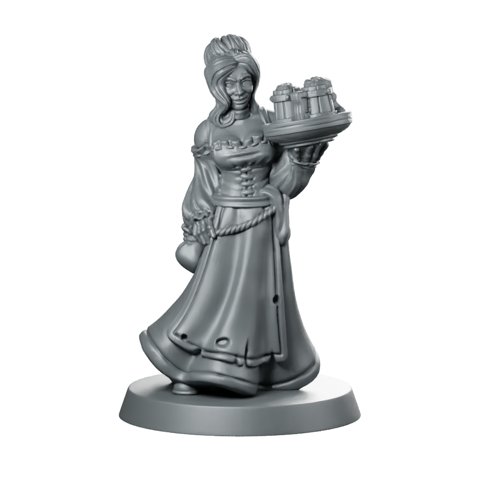 Waitress Fantasy Miniature Miniature 360 Spin 01