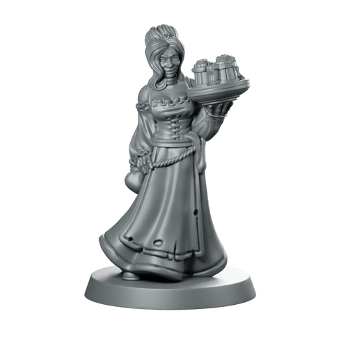 Waitress Fantasy Miniature Miniature 360 Spin 01