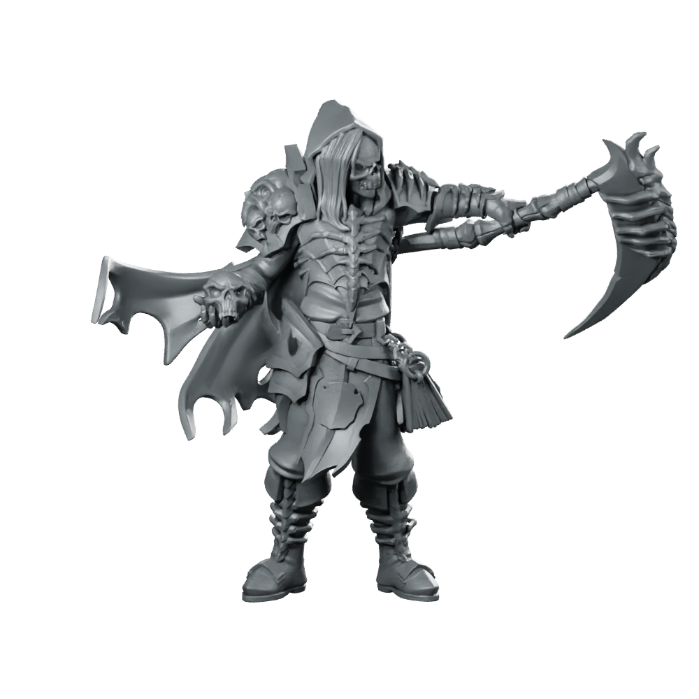 Warlock Death Wizard Miniature Necromancer Scythe Hooded Villain Miniature 360 Spin 01