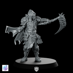 Warlock Death Wizard Miniature Necromancer Scythe Hooded Villain
