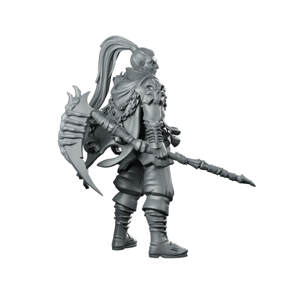 Warlock Scythe Gripping Miniature Dark Gothic Reaper Mage Miniature 360 Spin 01