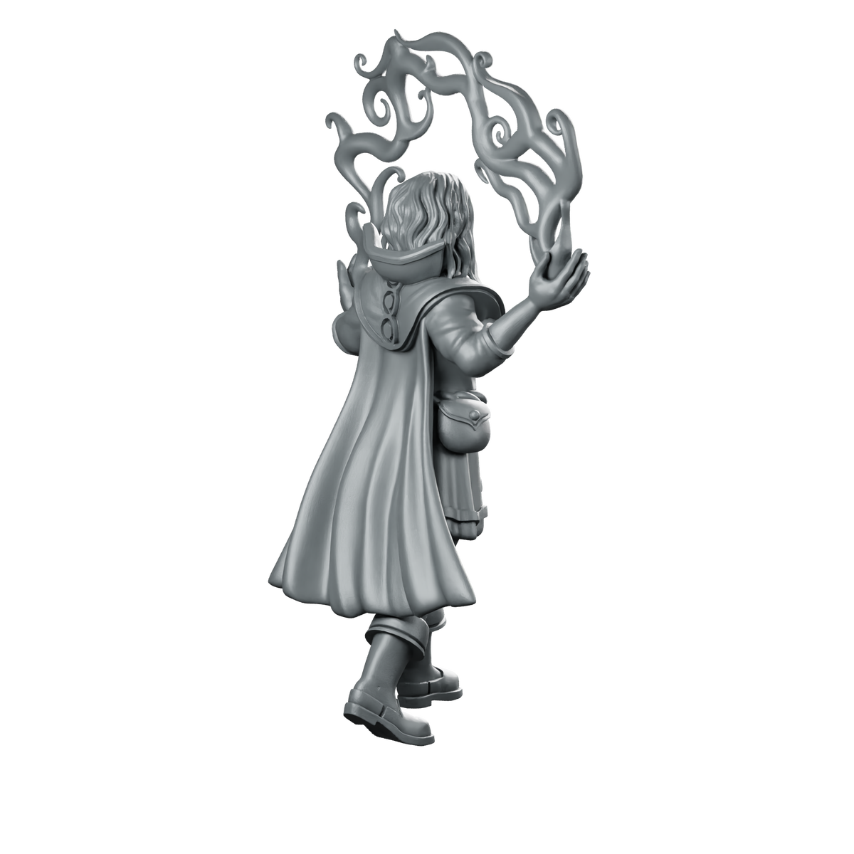 Warlock Woman Miniature Elven Spellcaster Sorceress Miniature 360 Spin 04