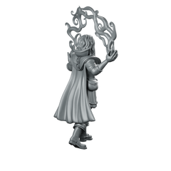 Warlock Woman Miniature Elven Spellcaster Sorceress Miniature 360 Spin 04