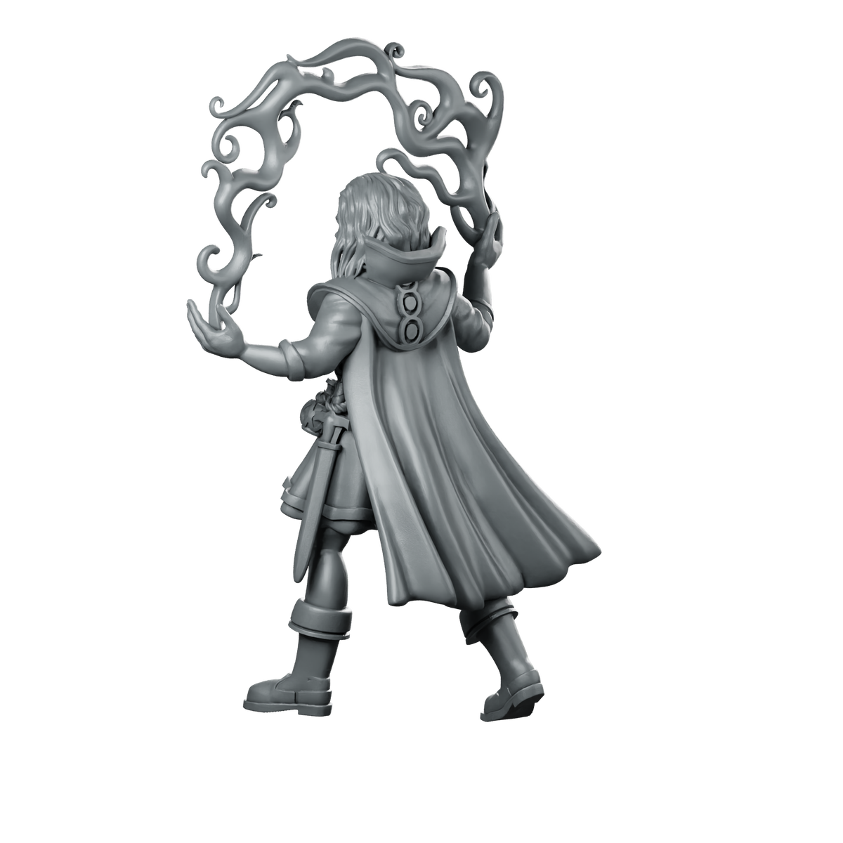 Warlock Woman Miniature Elven Spellcaster Sorceress Miniature 360 Spin 06