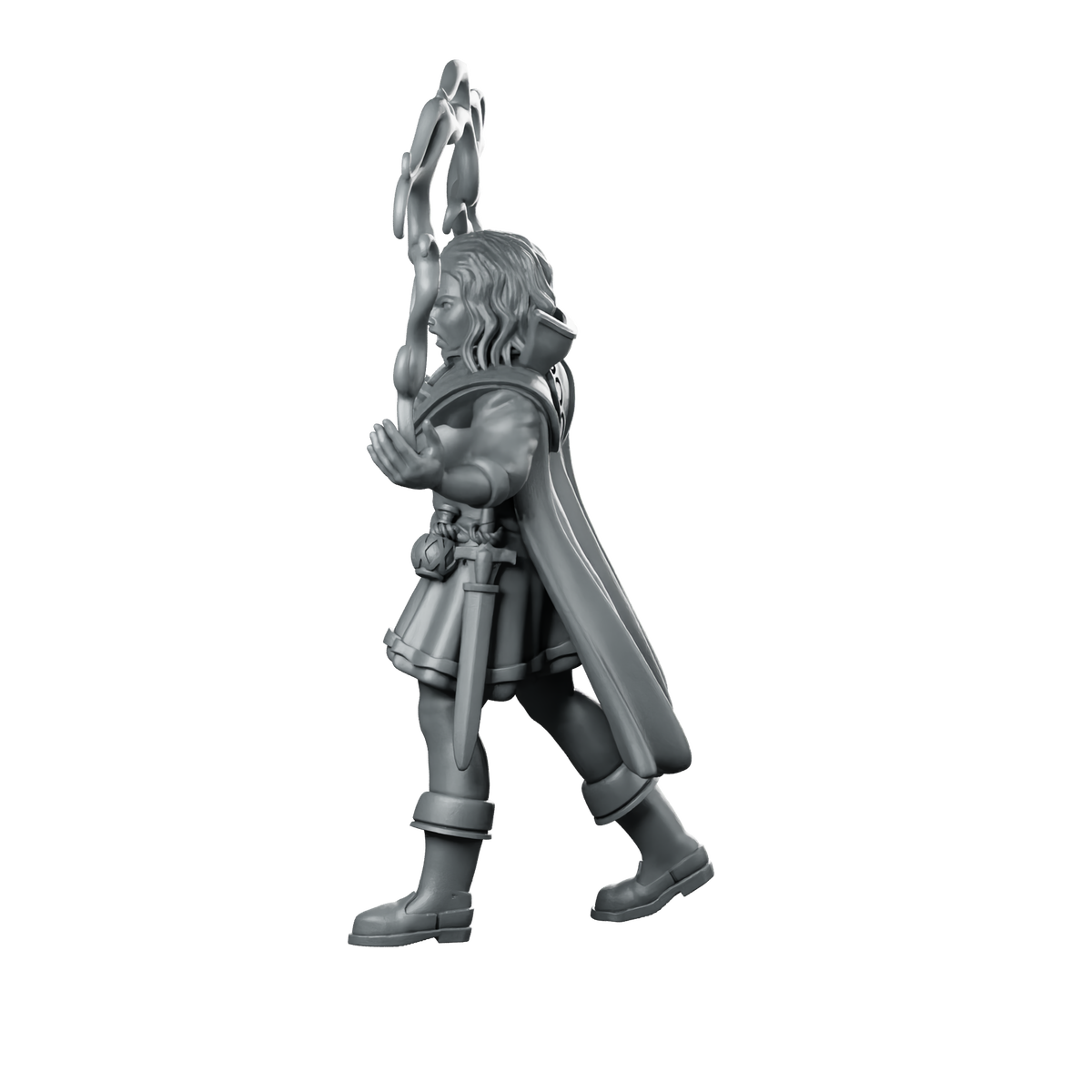 Warlock Woman Miniature Elven Spellcaster Sorceress Miniature 360 Spin 07